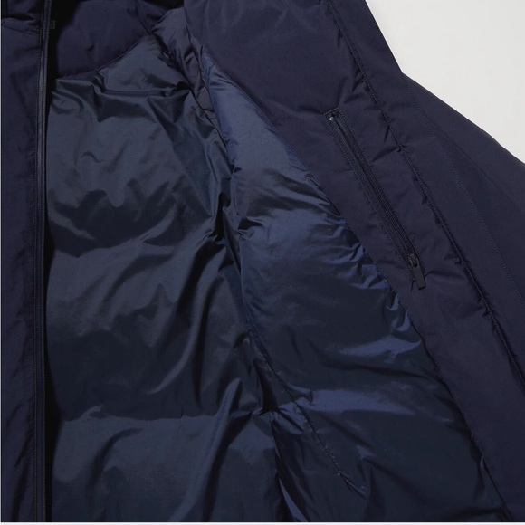 Uniqlo ultra warm hybrid down long coat navy small - Picture 5 of 10